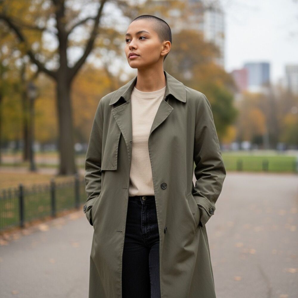 Vintage Woman's Misty Harbor Original Trench  Coat Size XL